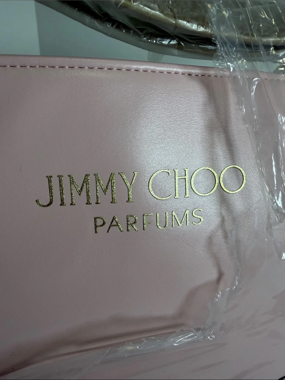 Jimmy Choo Pink Tote with Gold Glitter Trim
